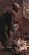 Nicolae Grigorescu Old Woman with Geese Sweden oil painting artist